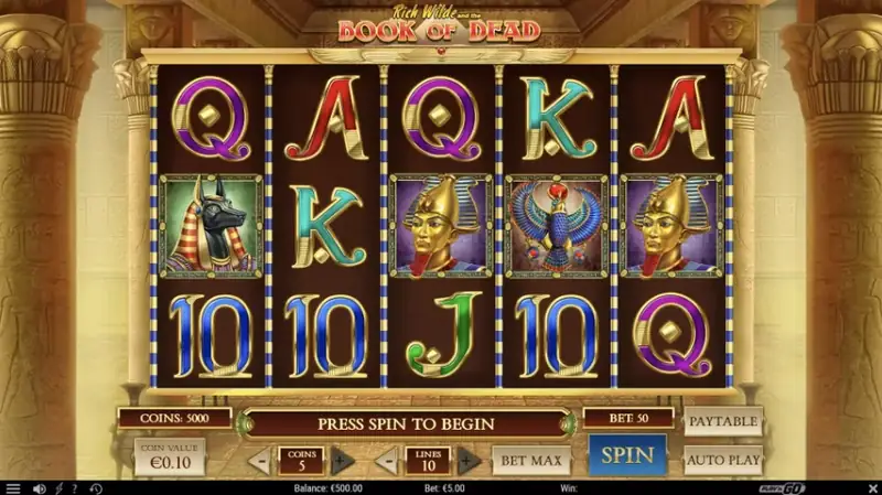 Book of Dead - captura de tela do jogo