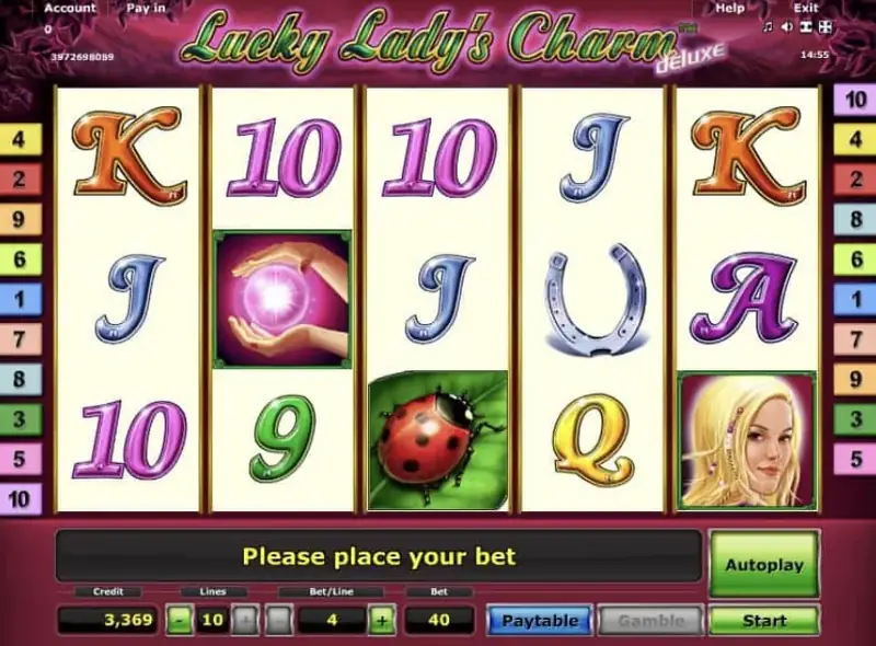 Lucky Lady's Charm deluxe - captura de tela do jogo