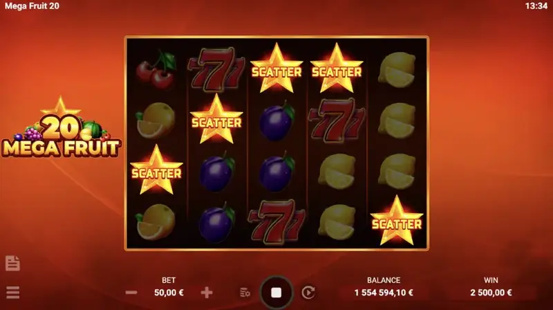 Mega Fruit 20 - captura de tela do jogo